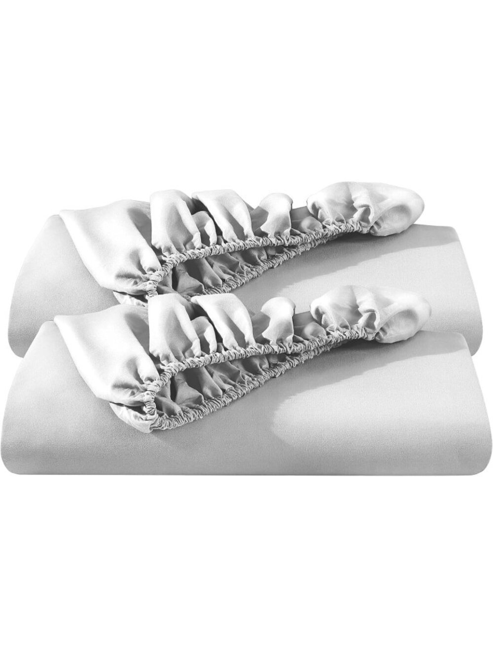 Bare Home Queen Fitted Sheet 2 Pack Set Cloud Light Gray Microfiber Up to 15"